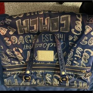 Rare Navy and Gold Coach Purse